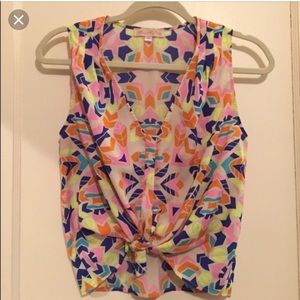 Mara Hoffman multicolor button up tank top